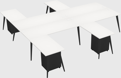 Shared l-shaped office desk system
