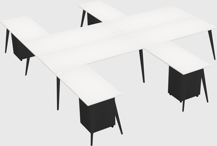 Shared l-shaped office desk system