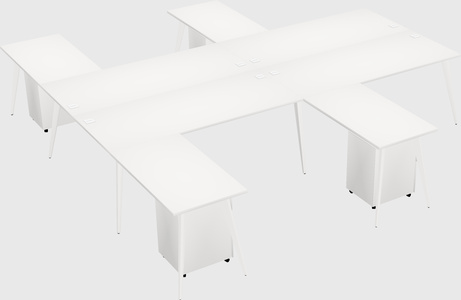 Shared l-shaped office desk system