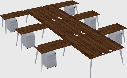 Shared l-shaped office desk system