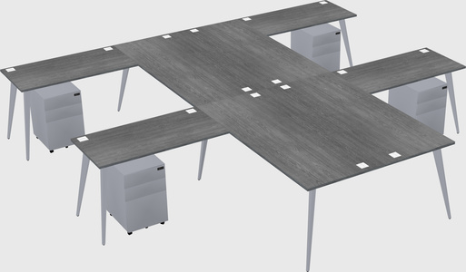 Shared l-shaped office desk system