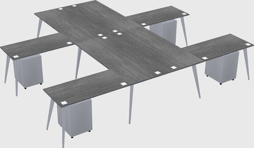 Shared l-shaped office desk system