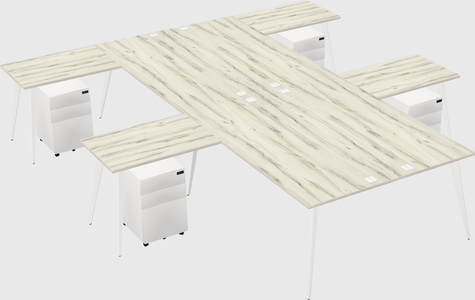 Shared l-shaped office desk system