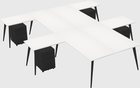 Shared l-shaped office desk system