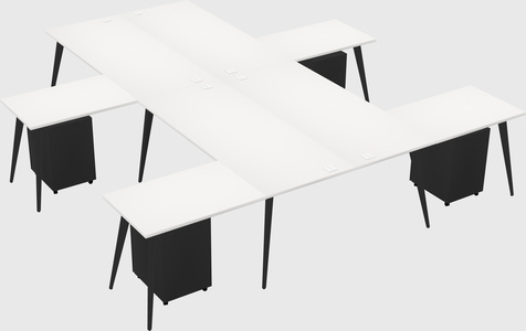 Shared l-shaped office desk system