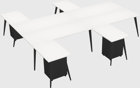 Shared l-shaped office desk system