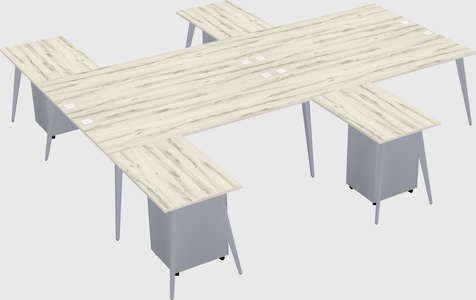 Shared l-shaped office desk system