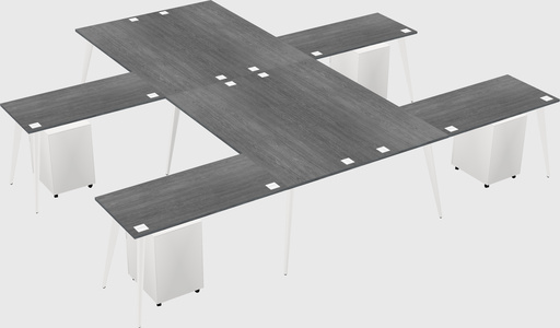 Shared l-shaped office desk system