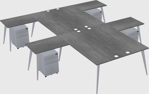 Shared l-shaped office desk system