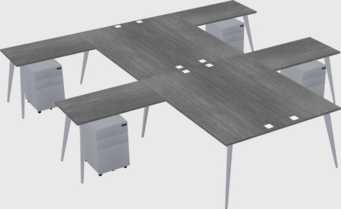Shared l-shaped office desk system