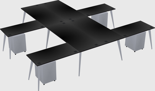 Shared l-shaped office desk system
