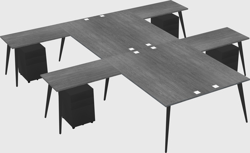 Shared l-shaped office desk system