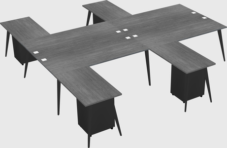 Shared l-shaped office desk system