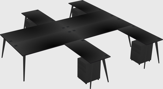 Shared L-shaped Office Desk System