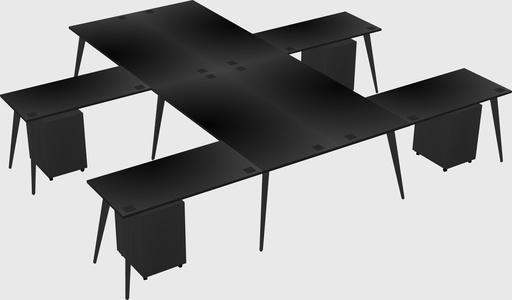 Shared l-shaped office desk system