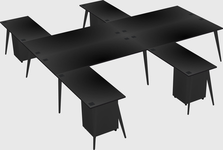 Shared l-shaped office desk system
