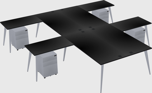 Shared l-shaped office desk system