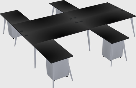 Shared l-shaped office desk system