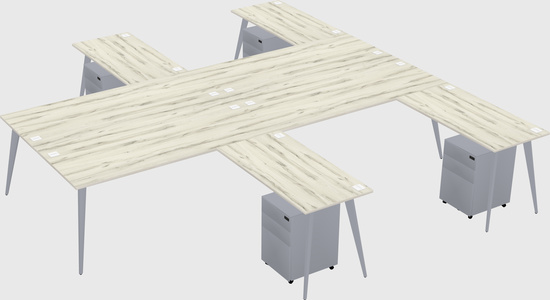 Shared L-shaped Office Desk System