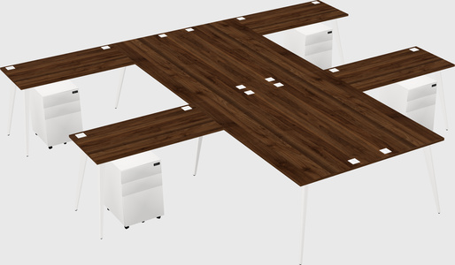 Shared l-shaped office desk system
