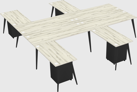 Shared l-shaped office desk system