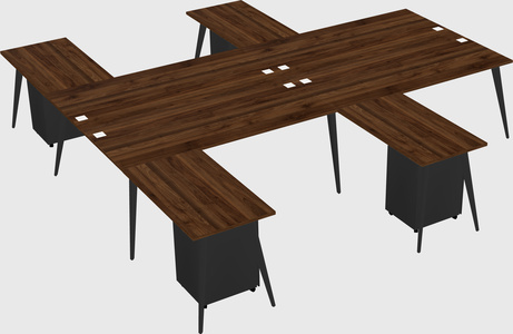 Shared l-shaped office desk system