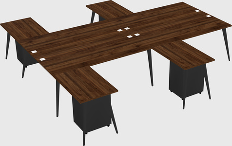 Shared l-shaped office desk system