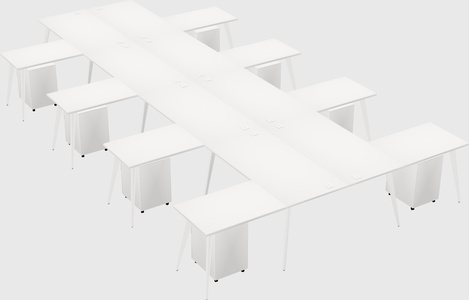 Shared l-shaped office desk system