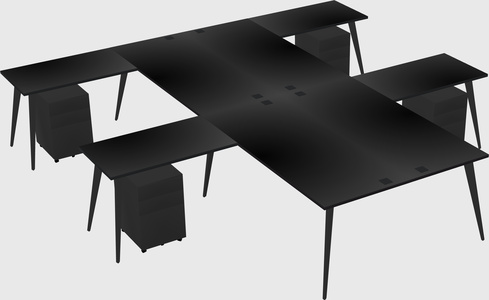 Shared l-shaped office desk system