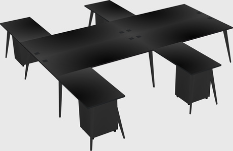 Shared l-shaped office desk system