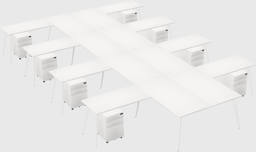 Shared l-shaped office desk system