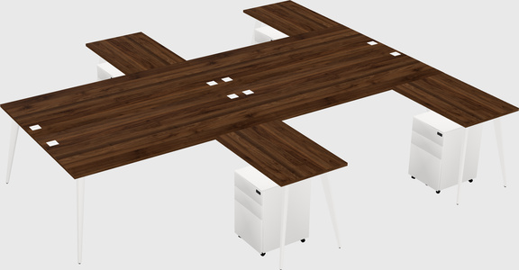 Shared L-shaped Office Desk System