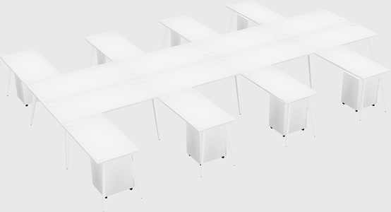 Shared l-shaped office desk system