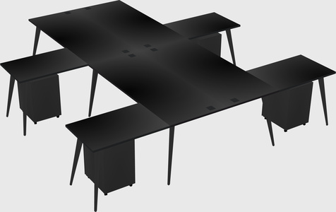 Shared l-shaped office desk system