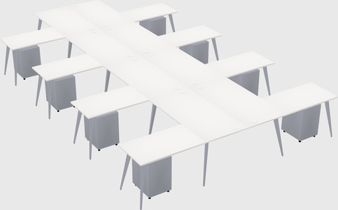 Shared l-shaped office desk system