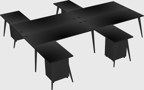 Shared l-shaped office desk system