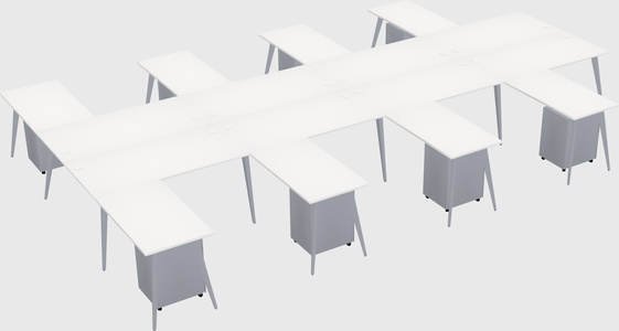 Shared l-shaped office desk system