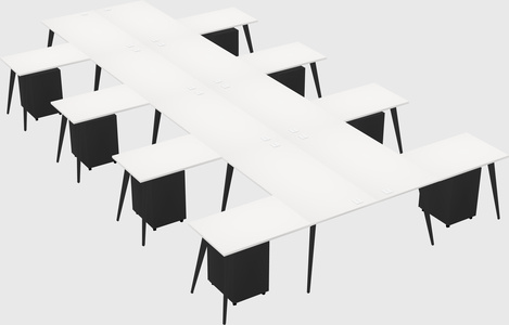 Shared l-shaped office desk system