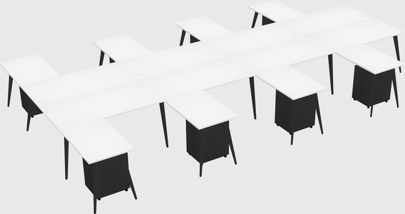Shared l-shaped office desk system