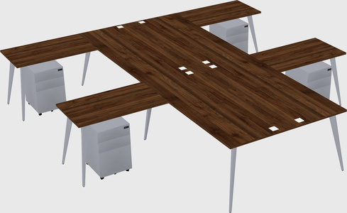 Shared l-shaped office desk system