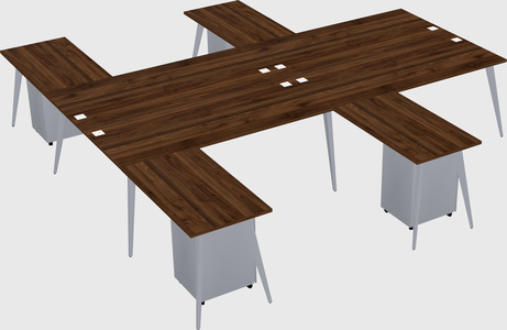 Shared l-shaped office desk system