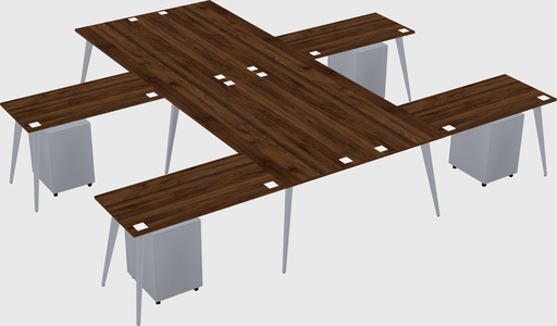 Shared l-shaped office desk system