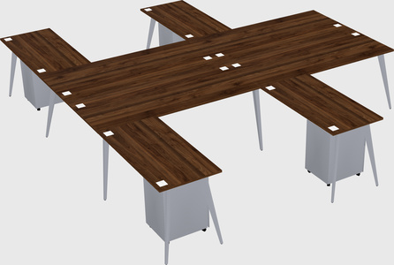 Shared l-shaped office desk system