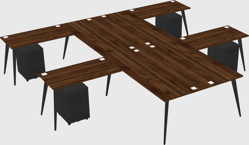 Shared l-shaped office desk system