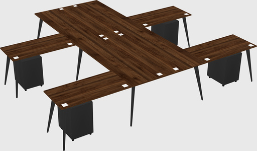 Shared l-shaped office desk system