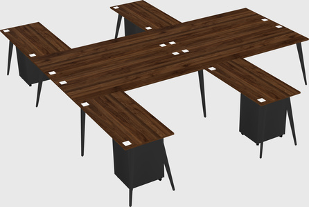 Shared l-shaped office desk system