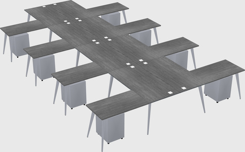 Shared l-shaped office desk system