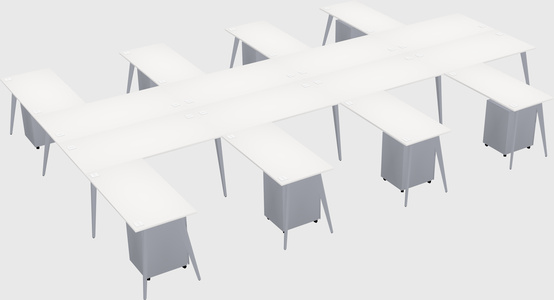 Shared l-shaped office desk system