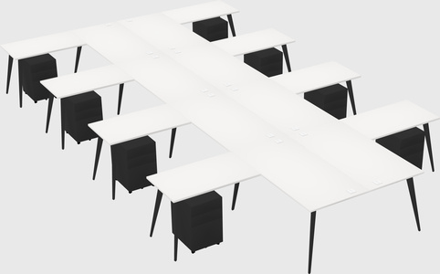 Shared l-shaped office desk system