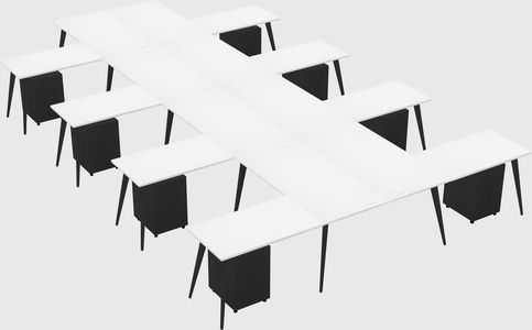 Shared l-shaped office desk system
